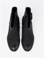 Zajímavé kotníčkové boty dámské černé bez podpatku Zajímavé kotníčkové boty dámské černé bez podpatku