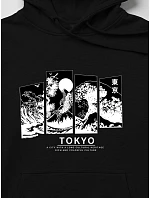 Pánská mikina s kapucí a potiskem TOKYO, černá, FashionStreet NX5146BX Pánská mikina s kapucí a potiskem TOKYO, černá, FashionStreet NX5146BX