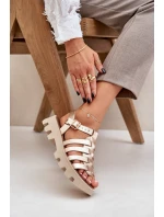 Kožené dámské sandály Zazoo 3695 zlaté Kožené dámské sandály Zazoo 3695 zlaté