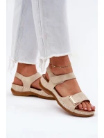 Pohodlné dámské sandály na platformě béžové Sadevale