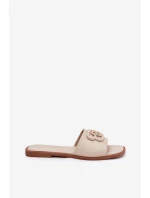 Plné dámské sandály s ozdobným detailem béžové Nenitta Plné dámské sandály s ozdobným detailem béžové Nenitta