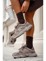 Dámské ponožky s pruhy čokoládové