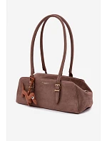 Kabelka z imitace semiše s přívěskem Dalmatin Tmavě béžová Noely