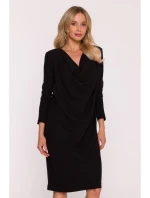 S428 Šaty s výstřihem - černé