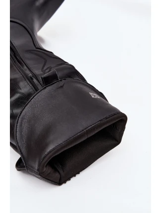 Dámské zateplené kozačky kovbojky na podpatku Zareen – černé, eko kůže