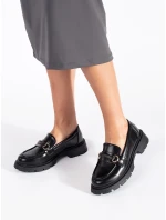 Jedinečné mokasíny černé dámské na plochém podpatku Jedinečné mokasíny černé dámské na plochém podpatku