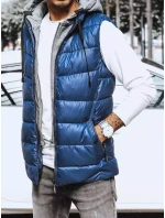 Pánská tmavě modrá vesta FashionStreet TX4138