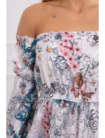 Květinové šaty v barvě ecru Květinové šaty v barvě ecru