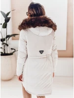 Dámská zimní bunda parka s kapucí světle béžová FashionStreet TY5083 Dámská zimní bunda parka s kapucí světle béžová FashionStreet TY5083