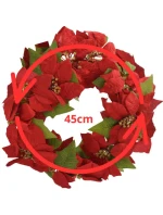 DEKORATIVNÍ GIRLANDA 45 CM BETLÉMSKÁ HVĚZDA POINSETTIA