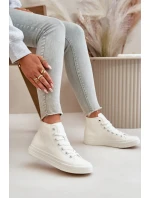 Dámské Zateplené Tenisky Z Eko Kůže Bílé Big Star OO274932