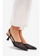 Lodičky S Špičatou Špičkou A Otevřenou Patou Černé Umirana