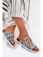 Dámské Pantofle S Přezkami A Leskem Béžové S.Barski RB51-006