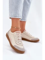 Dámské Kožené Tenisky Zazoo N1220 Béžové