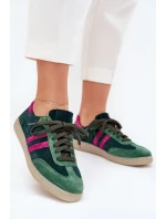 Zazoo N1068 Semišové Nízké Dámské Tenisky Tmavě Zelené Zazoo N1068 Semišové Nízké Dámské Tenisky Tmavě Zelené