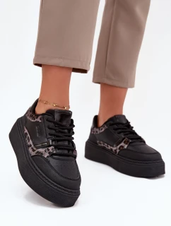 Dámské tenisky na platformě Big Star SS274358 leopardí černé