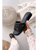 Dámské nazouváky na nízkém podpatku černé Lorania