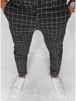 Pánské černé kostkované chinos kalhoty FashionStreet UX3968