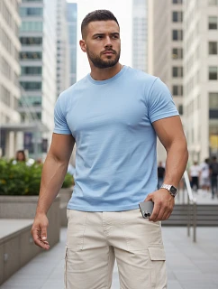 Pánské klasické modré tričko FashionStreet RX5680