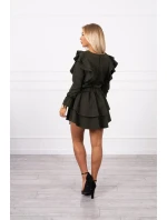 Šaty se svislými volány khaki Šaty se svislými volány khaki