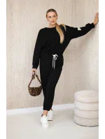 Komplet teplákové + kalhoty máslová látka černý Komplet teplákové + kalhoty máslová látka černý
