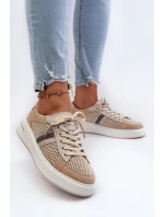 Dámské kožené tenisky D&A LR110 béžové