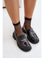 Lakované Dámské Mokasíny S Ozdobou Černé D&A LZ42-031 Lakované Dámské Mokasíny S Ozdobou Černé D&A LZ42-031