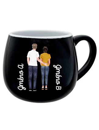 Personalizovaný keramický buclatý hrneček s párem