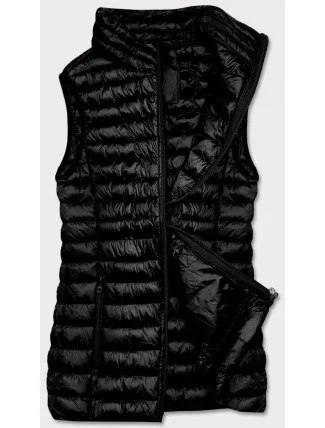 Krátká černá dámská prošívaná vesta (5M702-392) Krátká černá dámská prošívaná vesta (5M702-392)