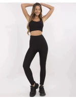 Černý dámský sportovní komplet - top a legíny 5448 Černý dámský sportovní komplet - top a legíny 5448