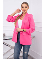 Elegantní bunda s klopami v růžové barvě