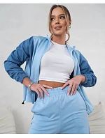 Tepláková souprava mikina na zip + široké kalhoty modrá (821151)