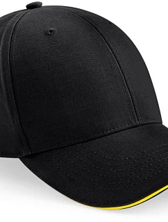 Beechfield B 20 6 panelová sandwich kšiltovka "Athleisure" 53.0020 black/yellow