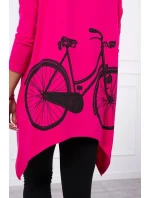 Mikina s potiskem kola fuchsiová Mikina s potiskem kola fuchsiová