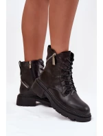 Kožené workery dámské zateplené Big Star SS274452 Černé Kožené workery dámské zateplené Big Star SS274452 Černé