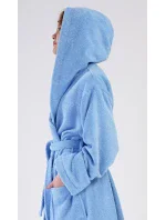 Dámský župan dlouhý s kapucí Modrásek