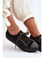 Dámské tenisky s krajkou na platformě Lee Cooper LCW-26-44-4479 Černé