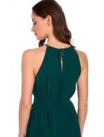 K137 Šifonové šaty Choker - zelené