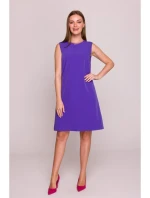 S408 Šaty bez rukávů - fialové S408 Šaty bez rukávů - fialové