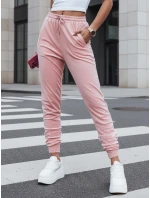 Dámské velurové růžové tepláky FashionStreet UY2837