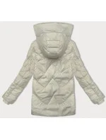 Prošívaná dámská bunda v barvě ecru s kapucí Glakate (LU-24029#) Prošívaná dámská bunda v barvě ecru s kapucí Glakate (LU-24029#)