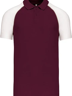 Kariban K 226 Baseballové piqué polo 20.K226 bordeaux/light grey/white