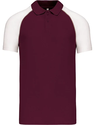 Kariban K 226 Baseballové piqué polo 20.K226 bordeaux/light grey/white Kariban K 226 Baseballové piqué polo 20.K226 bordeaux/light grey/white