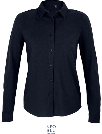 NEOBLU Basile Women Piqué halenka s dlouhým rukávem 24.3791 night blue NEOBLU Basile Women Piqué halenka s dlouhým rukávem 24.3791 night blue