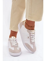 Dámské tenisky z pravé kůže LR61-7091 Bílé