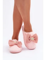 Dámské Pantofle S Kožešinou A Mašlí Růžové Olfedi
