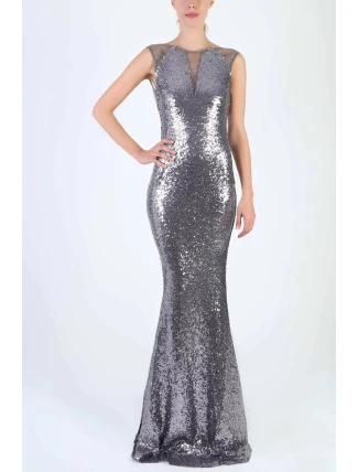 Dámské šaty značky bez rukávů flitrové dlouhé - SOKY&SOKA Dámské šaty značky bez rukávů flitrové dlouhé - SOKY&SOKA