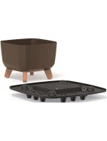 GRACIA SQUARE ECO WOOD POTTLE 24x24CM Coffee dětské