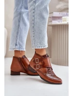 Dámské kožené boty na příčce Maciejka hnědé 04492-98