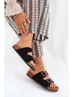 Dámské sandály na korkové platformě se zlatými sponami černé Lisavionea Dámské sandály na korkové platformě se zlatými sponami černé Lisavionea